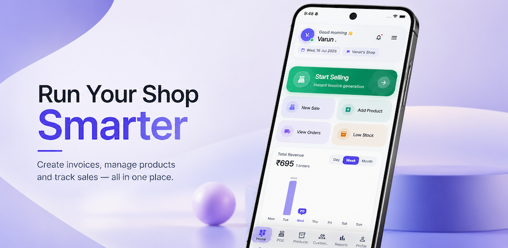 iPOSS POS and billing software on mobile